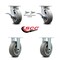 Service Caster 6 Inch Kingpinless Thermoplastic Wheel Caster Brake & Swivel Lock 2 Rigid, 2PK SCC-KP30S620-TPRRF-SLB-BSL-2-R-2 - alternate 4